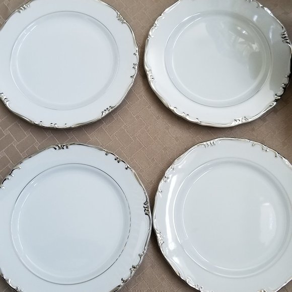Gold China 4 Baronet (Platinum Trim) Bread Plates - Picture 3 of 4